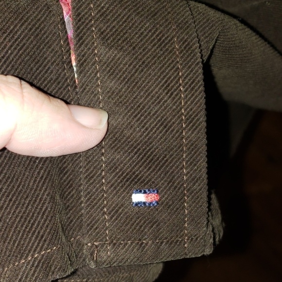 Chocolate brown and plaid corduroy long sleeve - Picture 4 of 6